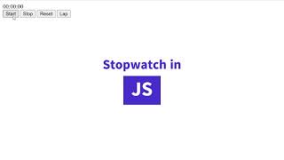 How to create a stopwatch in JavaScript?