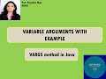 Variable Arguments in Java | Arrays| Vargs Methods