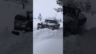 Snow plowing in 1967 Dodge Powerwagon during Colorado snow storm