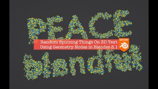 LIVENODING Random Spinning Things On 3D Text With Geometry Nodes