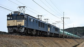 2025年1月3日　釜戸を走るEF64牽引の貨物列車