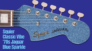 Chicago Music Exchange Exclusive, the Squier Classic Vibe '70s Jaguar in Blue Sparkle