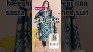 Meesho sasta unstitched party wear suit || Meesho unstitched silk suit unboxing #shorts #meesho