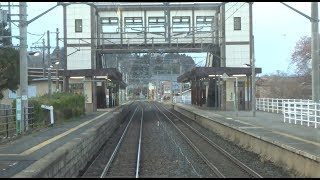 山ノ目駅～平泉駅を走行する東北本線下り701系の前面展望