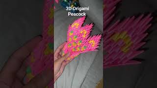 3D Origami Peacock #origami #peacock #bird #feathers