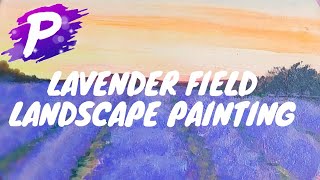 LAVENDER FIELDS || Acrylic Paint || Phantom paints || painting lavender fields