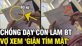 Nhìn chồng DẠY CON LÀM BÀI TẬP, chị vợ sang chấn tâm lý với KIẾN THỨC MỚI | Tin Ngắn 3 Phút