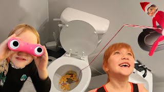 Snowy ELF was BATHROOM FiSHiNG!!  Dad cooks Pancake Kids! Daddy Adley Date with a friends Santa Note