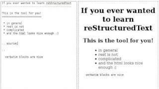 Real time ReStructuredText editor