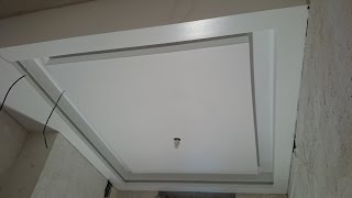 Необычная подсветка в коробе из гипсокартона. Потолок #13..