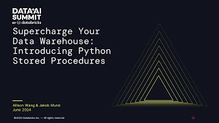 Supercharge Your Data Warehouse: Introducing Python Stored Procedures