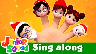 Sing Along Christmas Finger Family | Christmas Songs with Lyrics | Xmas Carols with Junior Squad