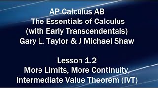 AP Calc AB (E.T.) Lesson 1.2