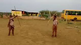 Stick fight in sri sai teja high school.  Khajipet