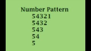 Number Pattern program in Java. most important question for java programming interview