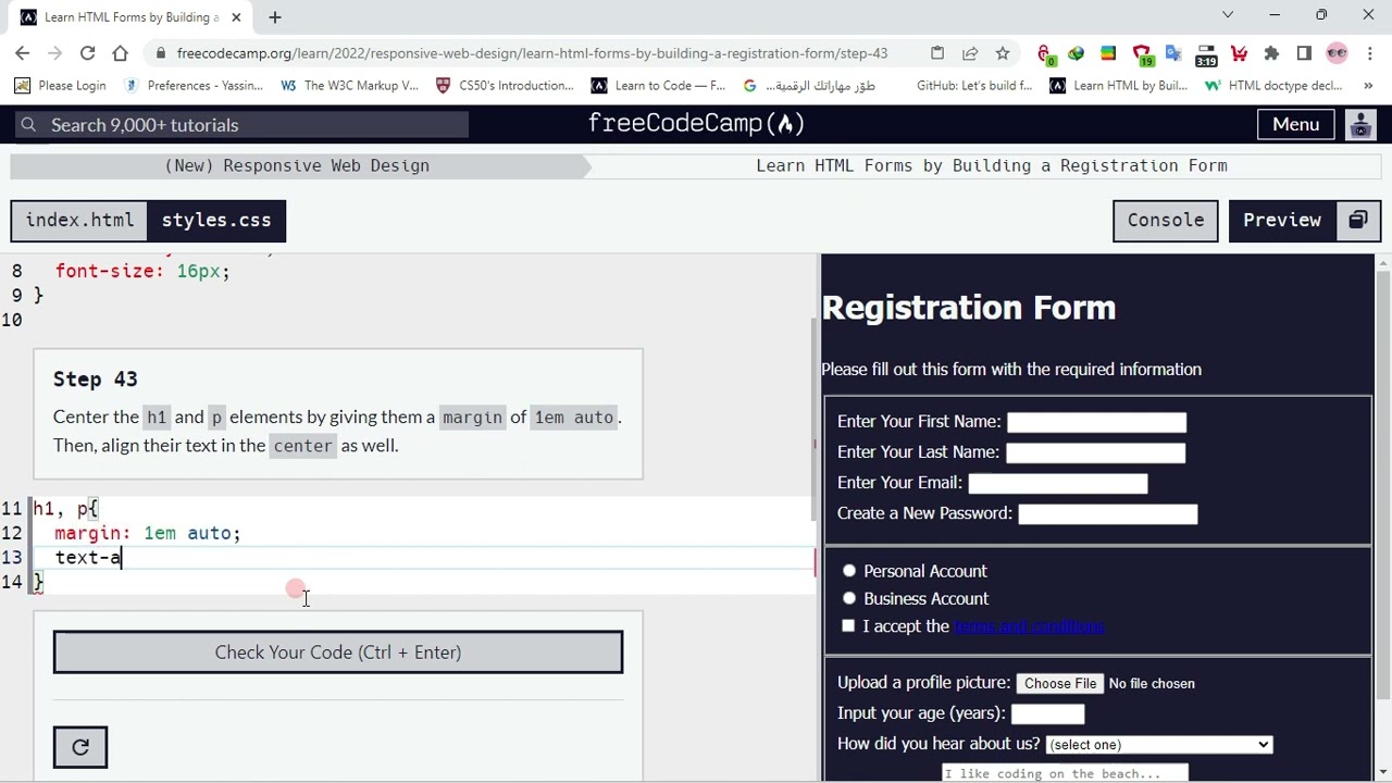 Learn HTML Forms By Building A Registration Form - Step 43 - YouTube