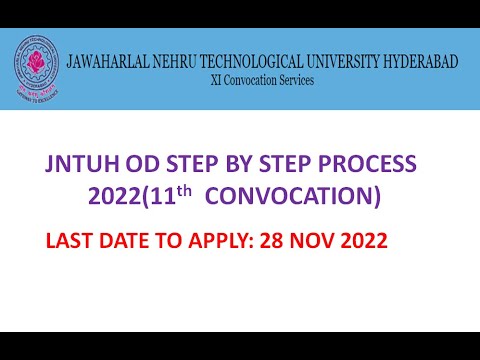 Jntuh OD 2022 Step By Step Process - YouTube