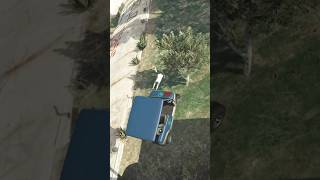 Golf cart knocks NPC flying off bridge epically in GTA! 🤣 #shorts #youtubeshorts #shortsfeed #gta