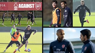 THIERRY HENRY LEADS HIS TRAINING AGAINST FOREST AS ARSENAL'S ASSISTANT MANAGER UNDE..