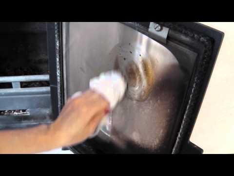 How to easily clean a wood burning stove glass window How to easily clean a wood burning stove glass window