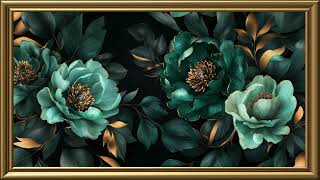 Vintage Luxury Peonies Painting | Gold Frame TV Art | Art Screensaver for TV 2 Hrs