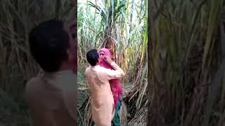 indian old man kissing young village girl