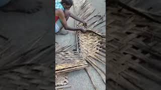 തെങ്ങോല മെടയുന്നു#Watch the weaving of coconut straw#shorts#like#coconut leaf