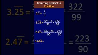 #convert #recurring #decimals to #fraction || #shorts