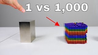 1 Giant Monster Neodymium Magnet vs 1,000 Small Neodymium Magnets in Slow Motion