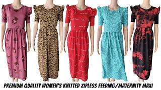 Trendy Zipless Maternity Gowns with Pocket | AllTime Outfits #gown #maternity #feedinggown #maxi