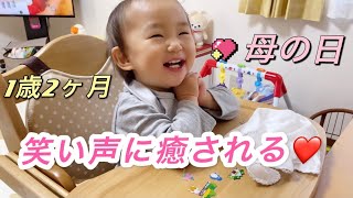 【1歳2ヶ月】【赤ちゃん笑う】眠いのにいたずらをして喜んでる娘。笑顔が最高！笑い声に癒される！今日のツボは？えへへ😜