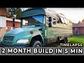 Off-Grid Skoolie Build Timelapse - 2 months in 5 minutes