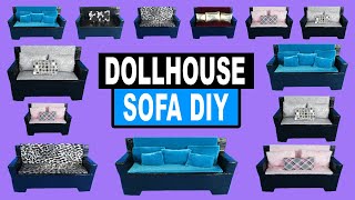 How to Make a Cardboard Paper Mache Miniature Dollhouse Sofa Couch