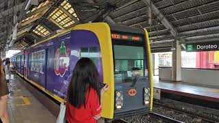 Philippines, Manila, Doroteo Jose LRT Station - train arriving