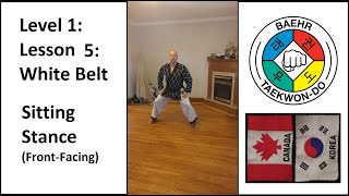 Baehr Taekwondo: Lesson 01-05: White Belt: Sitting Stance (Front-facing)