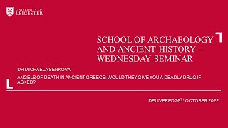 SAAH Wednesday Seminar - Dr Michaela Senkova: Angels of death in ancient Greece