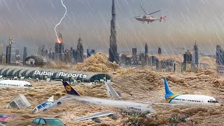 Dubai UAE is Sinking in 5 minutes ago! Crazy Floods Thunderstorm hail rain hits UAE, Dubai Airport
