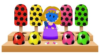 Best Learning Videos for Toddlers | Ep 4 - Colors for Children to Learn with Soccer Balls, Ice Cream
