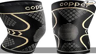 Copper Knee Braces for Knee Pain 2 Pack, Knee Compression Sleeve Support for Men and Women, Medical