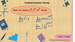 Indeterminate Forms | Differential Calculus | B.Sc. I Sem Maths