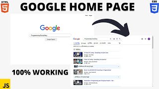 How to make a Google Search Engine | HTML , CSS JAVASCRIPT | Source Code in Description