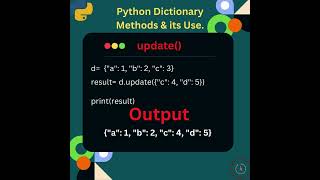 Exploring Python Dictionary Methods 'update()' #python #coding #interview #pythontutorial