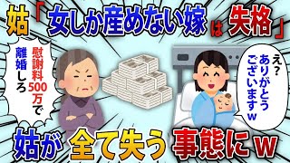 2chスカッと】長女を出産直後、姑「慰謝料500万で離婚しろ！女しか産めない嫁はいらない」私「いいんですか？w」真実を知った母親と旦那が１ヶ月後にどん底に…w【修羅場】