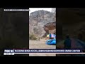 flooding from monsoon rains sends rocks debris crashing down into grand canyon