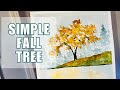 Simple Fall Tree in Watercolor
