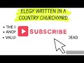 elegy written in country churchyard in english thomas gray selection from gray s elegy in english