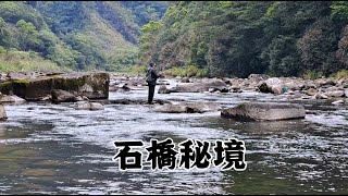 石橋秘境...巧遇公〈雉雞〉好漂亮，石斑好多，直接站石橋上釣魚!