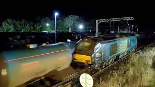 Network Rail Railhead Treatment Train DRS 68017 tnt 68001 3J11 Carnforth 18/10/2022