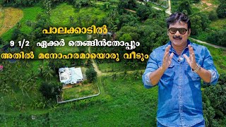 പാലക്കാട്  9.5 ഏക്കർ തെങ്ങിൻ തോപ്പും അതിൽ മനോഹരമായ ഒരു വീടും | Popular Santhosh