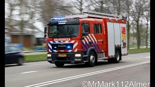 (Versneller) Verschillende brandweervoertuigen met spoed naar WONINGBRAND Emmeloord